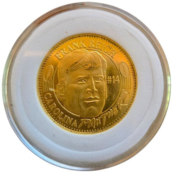 Frank Reich #14 Carolina Panthers 1996 Pinnacle QB Club Vintage NFL Coin - Picture 1 of 4